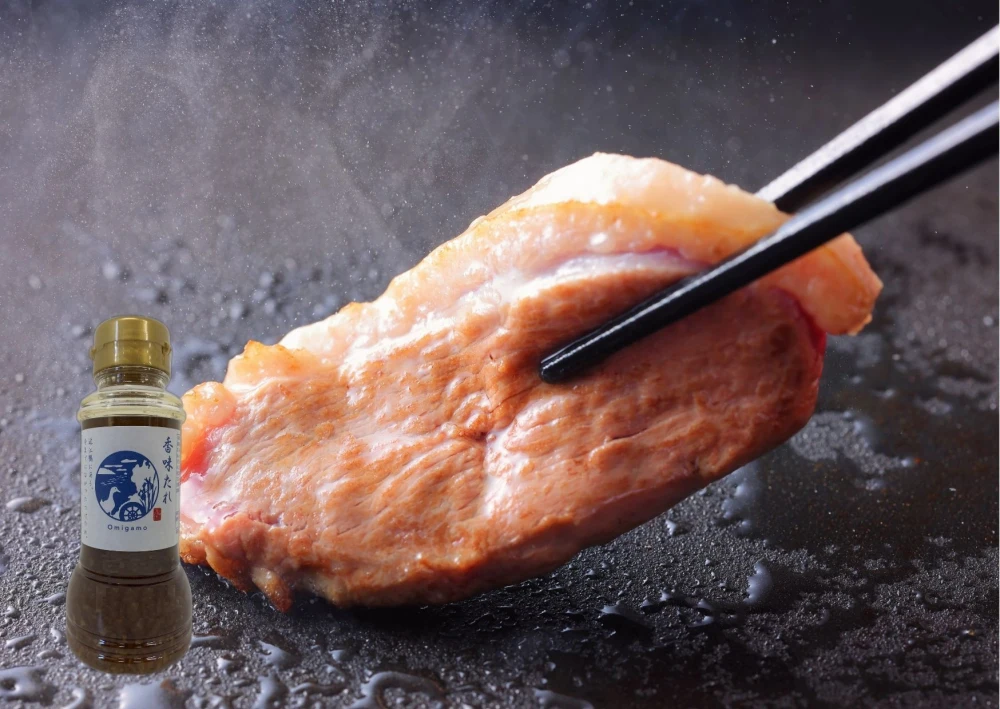 【冷凍】近江鴨(国産合鴨肉）　焼肉用スライス４人前＋専用香味たれ付