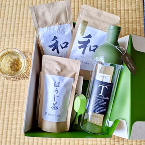 煎茶「和200g・ティーバッグ」 &「ほうじ茶50g」フィルタインボトルのギフト