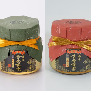 藤原黄金蜂蜜　栃とりんご　300ｇ2本セット　藤原養蜂場