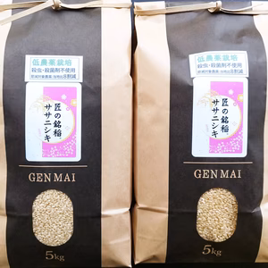 【令和6年産予約】米・食味鑑定士のつくる低農薬栽培米ササニシキ玄米10㎏