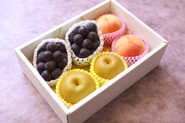 【ポケマルの夏ギフト】 『フルーツセット3種類〜ピオーネ・豊水梨・白桃』