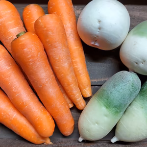 岩手山麓育ち❗固定種人参&大根セットB品　農薬・化学肥料不使用
