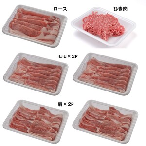 放牧 田んぼ豚6Ｐセット1.2kg ローススライス