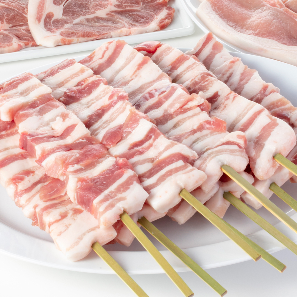 発送家庭BBQでヒーローに![白金豚プラチナポーク]大串10本入冷凍 白金豚のバラ串10本入