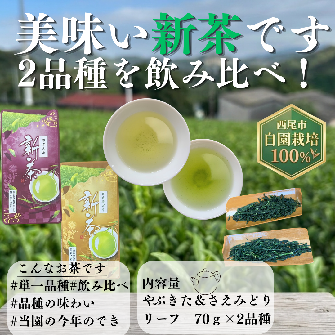 送料無料】令和8年新茶2品種飲み比べ！ 荒茶仕上げやぶきた＆さえ