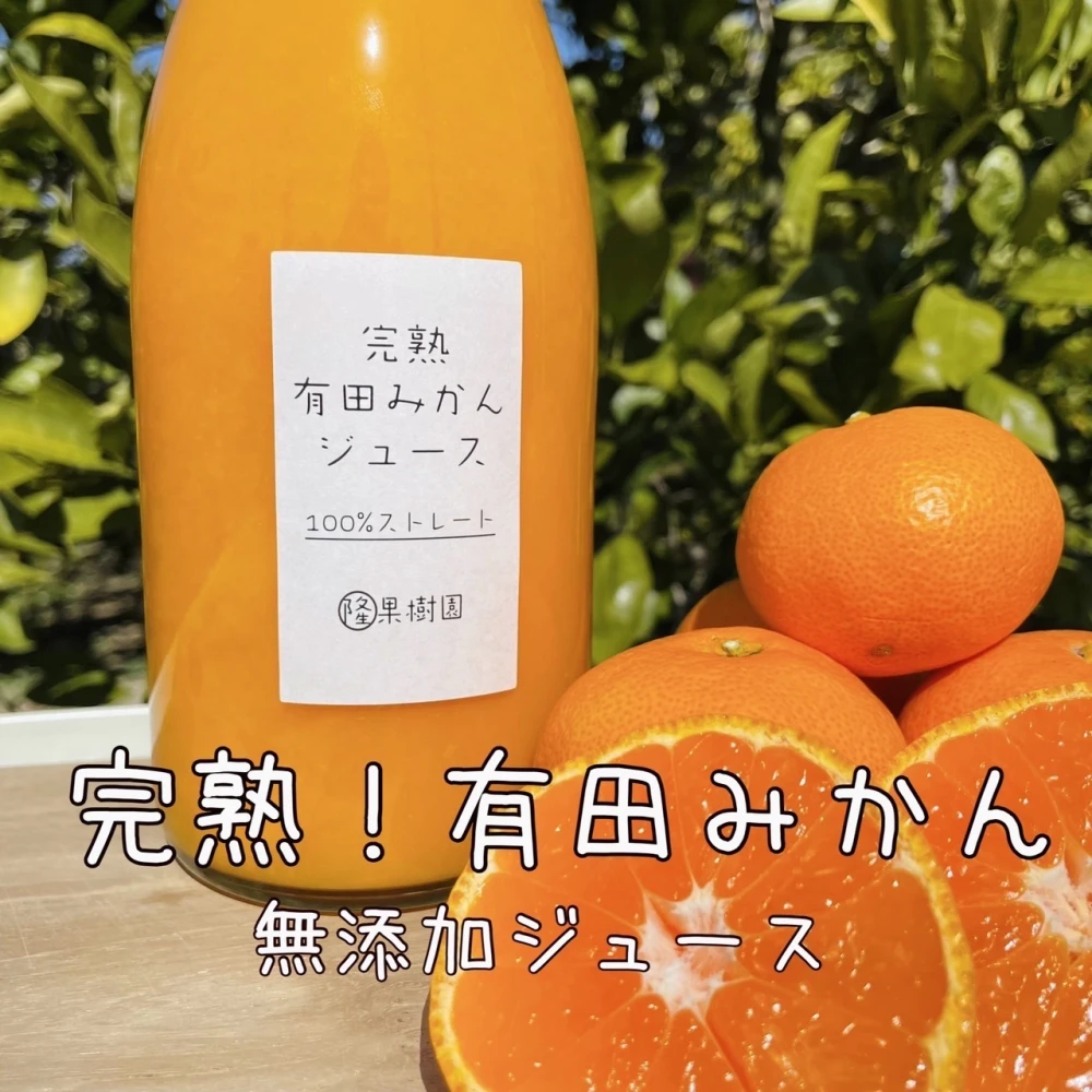 【３種】早生みかん、越冬完熟みかん、清見オレンジ１００％無添加ジュースセット