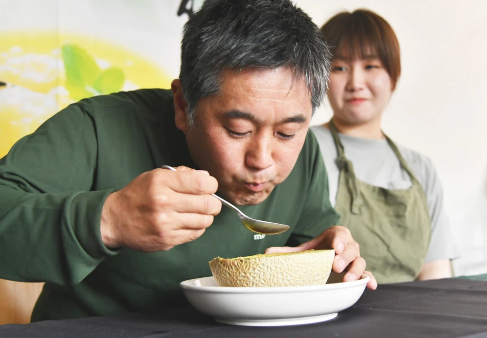 「父の日メッセージ」皮まで甘いマスクメロン1玉箱入り（1.5kg以上）