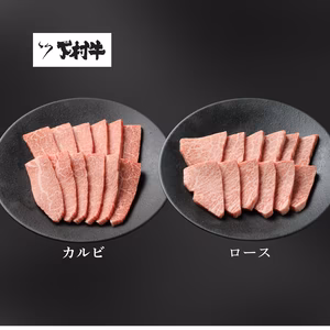 黒毛和牛『下村牛』焼肉2種食べ比べセットB（カルビ・ロース）計500g