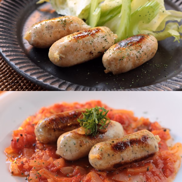 無添加生ソーセージ（ハーブ＆ピリ辛）ムネ肉100％！　ヘルシー！媛っこ地鶏