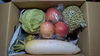 青豆、キャベツ、ダイコン、ラ・フランス、リンゴ