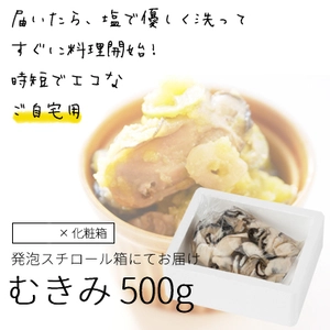 広島牡蠣老舗の味!むきみ500g発泡箱[生食用]