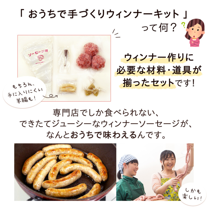 おうちでご当地体験 手作りウインナーキット 材料 しぼり袋 口金付 農家漁師から産地直送の通販 ポケットマルシェ