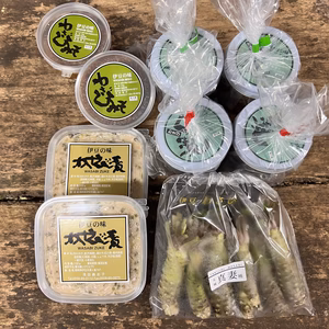 【リクエスト商品】真妻種わさび(小サイズ)150gと自家製わさび加工品8種セット