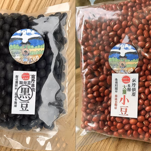 R７年産　新丹波黒豆＆京都大納言小豆　農薬化学肥料・除草剤不使用　