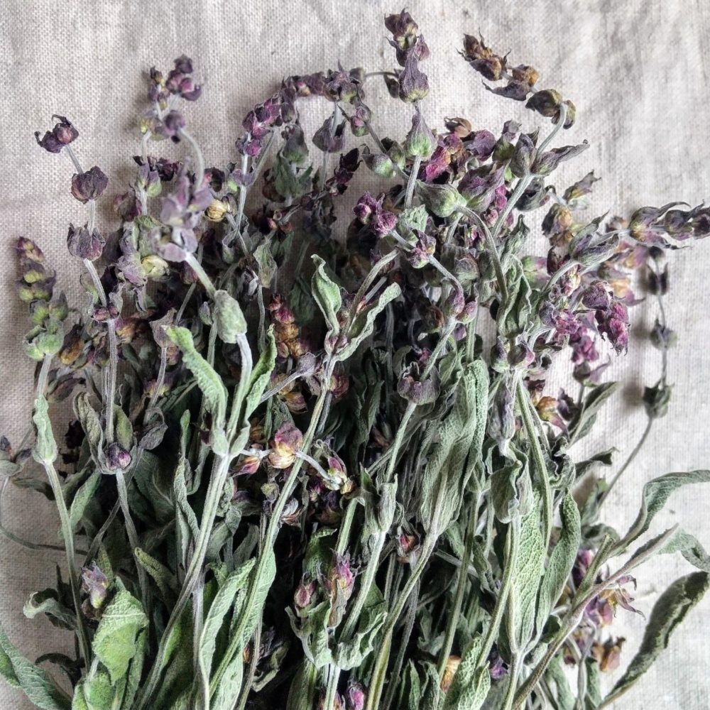 花言葉は尊敬 家族愛 ドライセージのミニブーケ 南アルプスのドライハーブ 農家漁師から産地直送の通販 ポケットマルシェ