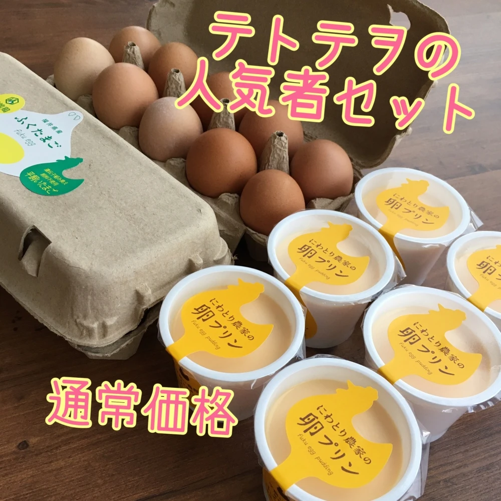 テトテヲ人気者セット(卵２０個、プリン６個)