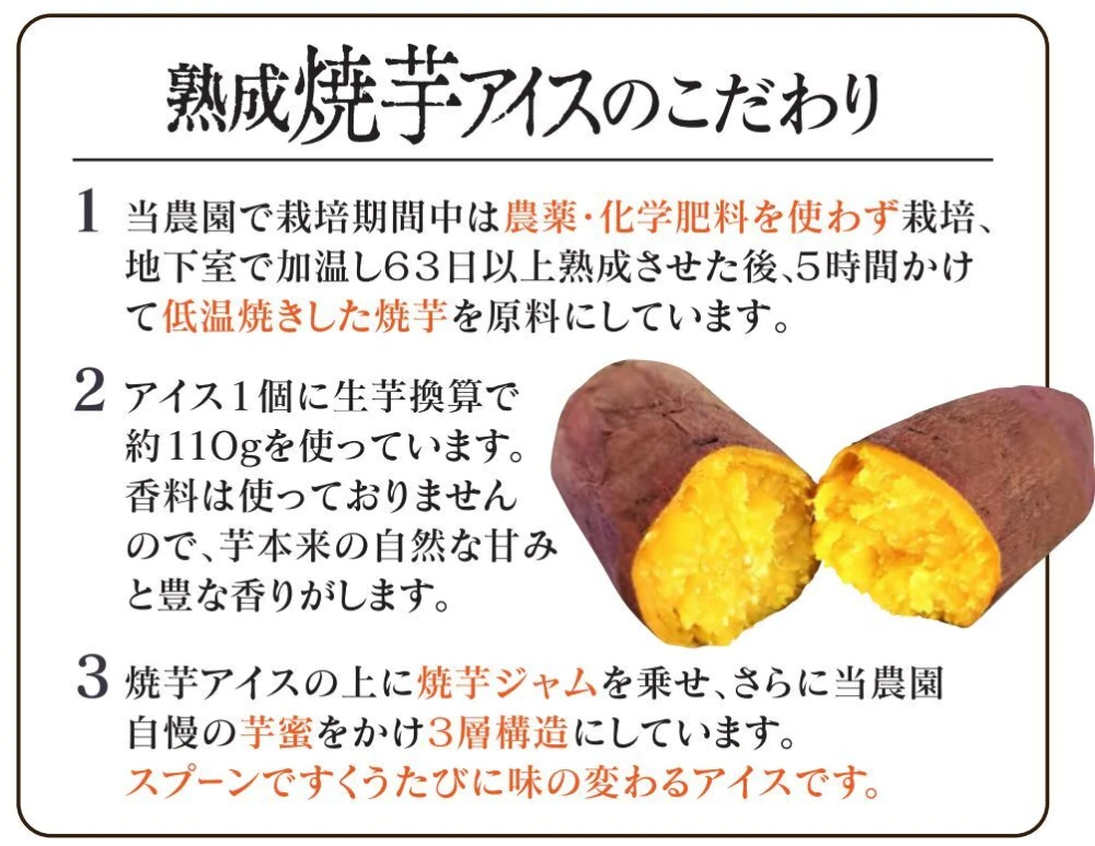 三層構造の熟成焼芋アイス１２０cc×６個 大分県産 焼芋成分６０％以上