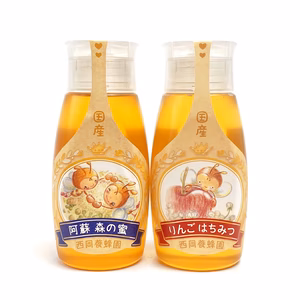 【嬉しい2本セット】国産純粋阿蘇森の蜜・りんご蜂蜜500gポリチューブ2本セット
