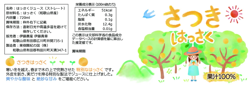 搾りたて★ジュースでいつでもあの味を！爽やかで濃厚★さつき八朔100％ジュース