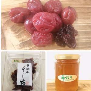 【無添加】お弁当用しそ漬小梅1kg　干し梅60gｘ２袋　梅ジャム１個