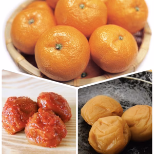 お歳暮に！　甘〜い！温州みかん２kg ＊はちみつ梅500g＊キムチ梅500g  
