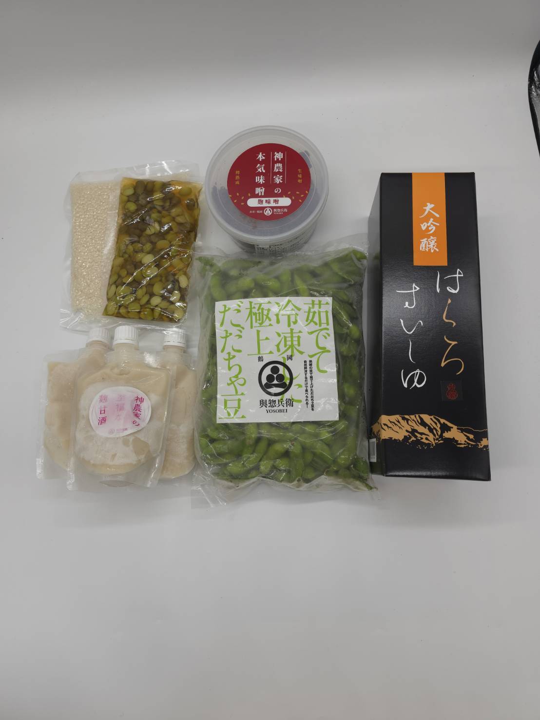 神農家のお歳暮「松竹梅」 豆ご飯セット・味噌・冷凍豆200g